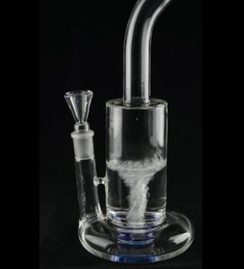 Bécher en verre Bong Tornado Cyclone turbine Percolateur disque bleu fumée Pipe à eau Tabac Huile Dab Rigs