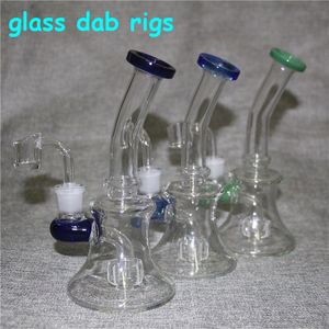 narguilés Verre Bécher Dab Rig Bong Heady Bongs Mini Pipe à eau Plates-formes pétrolières épaisses cire fumer narguilé barboteur tuyaux avec quartz banger