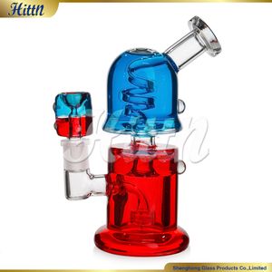 420 Glycérine Verre de bobine glacial Verre Bong Bong Perc Perc Fumer Pipe d'eau Double Chambre Bubbler avec du bol de glycérine 14 mm 7 pouces