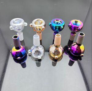 Glasschüsselpfeifen Male Joint Color Funnel Bowls Rauchen Neuer europäischer und amerikanischer bunter Glaspfeifenbirnenadapter 14 mm