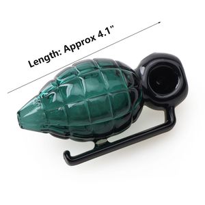 tuyau à main en verre fumer forme de grenade de couleur verte pour fumer 4,1 pouces de longueur d'eau en verre Bong Bong ACCESSOIRES DAB