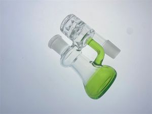 Cachimba de cristal con detalles en verde, receptor de cenizas, soporte de 14 mm y 18 mm para un nuevo estilo de alta calidad.