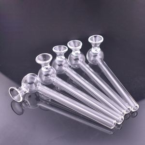 Tuyaux de brûleur à mazout en verre fumer tuyau d'eau à la main tuyau d'ongle d'huile avec bord renflé facile à remplir tuyau en verre de cire