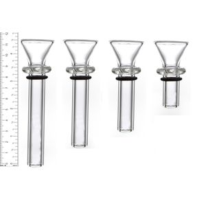 Accessoires pour fumeurs de bol de glissière de remplacement en verre pour les tuyaux d'eau de base Bongs livrés avec un joint torique de longueur différente