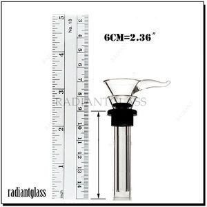 Pipe à fumer soufflée à la main d'entonnoir de tige de curseur en verre avec la tige de fabrication de bol de poignée Bong