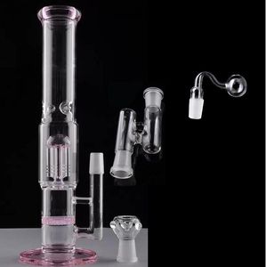 Bong en verre d'eau en verre barboteur en verre en verre plate-forme pétrolière en verre Bong 30cm Bong deux fonctions narguilés bol de 18mm