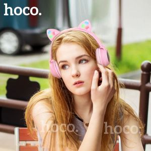 Glasse Hoco Gaming LED Bluetooth Headphones Girl Casice For Phone Music PC ordinateur