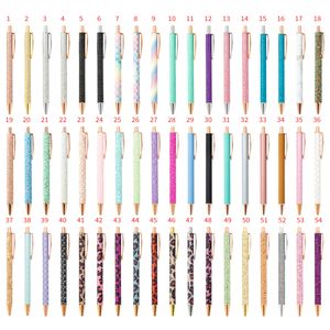 Bolígrafos con purpurina para mujeres y niñas, bolígrafos de escritura elegantes, bolígrafos de punta media de tinta negra retráctiles de metal, bolígrafo de diario de 1 mm, suministros escolares