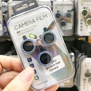 Protecteur de film de caméra à lentille scintillante pour iPhone 15 14 pro max 13 12 11 Caméras arrière Eagle Eye Protection 9H Protection d'écran avec emballage de vente au détail