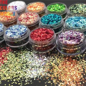 Paillettes TCT707 Strong Bright Iridescent Rainbow Hexagon Nail Décoration paille