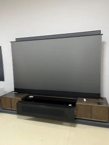 Version globale Formovie T1 4K Cinema Laser Projecteur + Pet Crystal Floor Rising Projector Screen + Laser TV Cabinet intégré