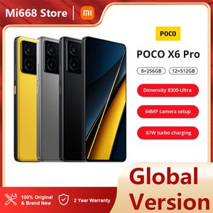 Version globale POCO X6 Pro 5G MTK Dimensité 8300-Ultra 67W Turbo Charge 64MP Triple Caméra avec OIS 120Hz AMOLED 5100mAH