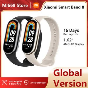 Version mondiale Xiaomi Band 8 1,62 '' AMOLED Ultra longue durée de vie de la batterie 16 jours Bracelet intelligent plus de 150 modes sportifs