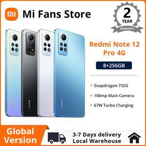 Version mondiale Xiaomi Redmi Note 12 Pro 4G NFC Snapdragon 732G 120Hz taux de rafraîchissement 108MP caméra principale 67W Turbo charge téléphone