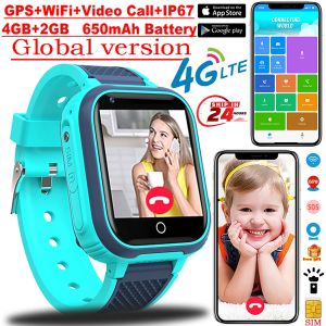 Global Watches 4G Smart Full Touch WiFi GPS Memory 2G + 4G Téléphone Regardez Fase Video Remote Monitor pour Xiaomi Kids SmartWach 2G + WACH