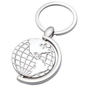 Porte-clés Globe Porte-clés rotatif en métal Porte-clés Pendentif Promotion Cadeau Porte-clés