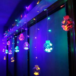 Globe LED Guirlande Lumineuse 108LED Blanc Chaud Twinkle Lights Cordes Transparentes avec 8 Modes Contrôleur pour la Fête De Mariage Décor