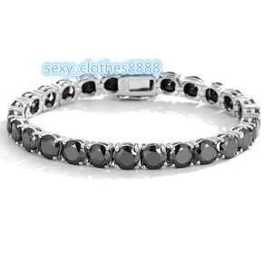 GLORY PACE – bracelet de tennis en diamant noir moissanite, glacé, hip hop, pour femmes et hommes, en argent sterling S925, 3mm, 4mm, 5mm, 6.5mm de largeur