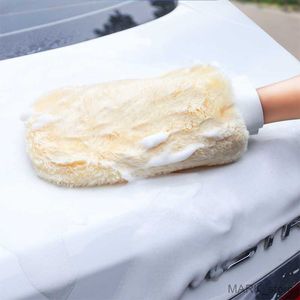 Glove Real Sheepskin Car Soft Glove Lambswool Washing Cleaning Polish Car Cleaning Washing R230629