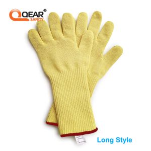 Gants 1 paire en fil aramide tricoté long / poignet court protège les gants épreuve à la chaleur maintient les plats chauds en combustion / four / moules chauds résistance à la chaleur w