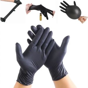 Gants gants jetables nitrile gants en poudre noire