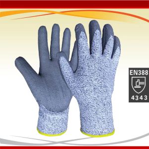 Gants nmsafety de haute qualité 6 paires HPPPE Anticup Resistance Glove avec PU sur les gants de sécurité coupés de palmier