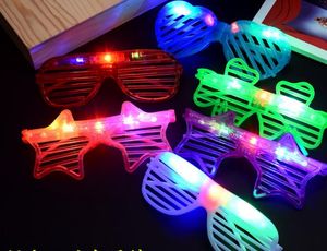 Glow Sunglass Chlidren Adultos Navidad Halloween Shutter Shades LED Light Up Intermitente Blink Gafas Gafas de sol Ambiente de fiesta Props regalo