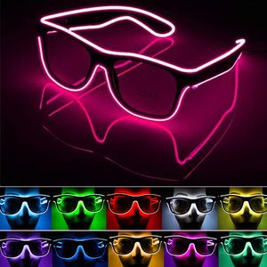 Supplies brillantes LED Éclairage Nouveauté Gift Bright Light Festival Party Glow Glow Sunglasses El Wire Flashing Lunes 0719