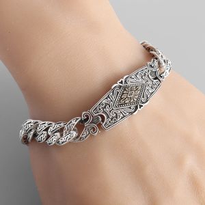 Dieux qui voient tous les yeux chaîne cubaine hommes main femme bracelet en or 14 carats bijoux de fête de vacances