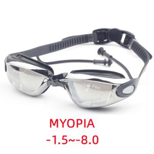 Lunettes Adulte Myopie Lunettes De Natation Bouchon D'oreille Professionnel Piscine Lunettes Anti Brouillard Hommes Femmes Optique Étanche Lunettes Dioptrie 230617