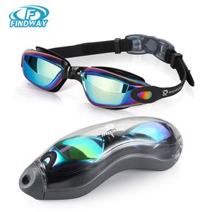 lunettes de natation pour adultes Lunettes de natation anti-buée Protection UV Lunettes de natation Coussinet nasal en silicone souple Anti-fuite pour adultes Hommes Femmes Lunettes 230616