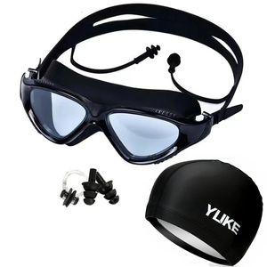 goggles Lunettes de natation professionnelles avec bouchons d'oreilles, pince-nez, capuchon étanche en Silicone, lunettes de natation réglables pour hommes et femmes, lunettes de piscine 231017