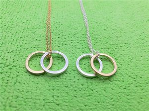 10pcs Outline hueco Abierto dos círculos Collar Collar de doble círculo de doble círculo collares de círculo geométrico para mujeres para mujeres