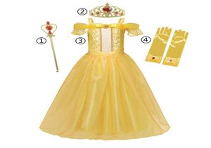 Robe Belle en or pour filles Halloween Costume pour enfants 039s Filles de Noël Princesse Cosplay Filles Habillent Robe de princesse fantaisie 2650542