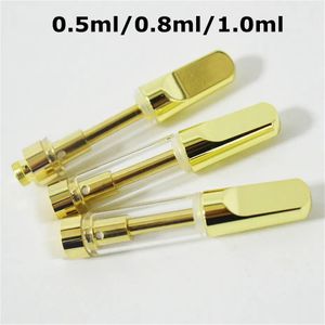 Cartouche d'or 0,5 ml 0,8 ml 1,0 ml Cartouches en céramique 510 Atomiseur à fil TH205 Vide Jetable Vaporisateur Stylo Plateau En Mousse Emballage