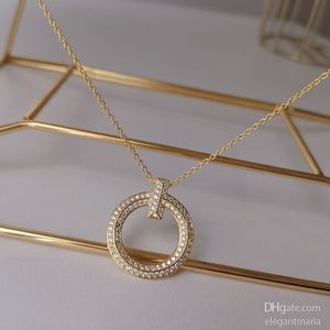 cristal d'or nom pendentif chaîne ensemble collier 18k diamant colliers designer hommes bijoux Saint Valentin cadeaux de Noël pour petite amie en gros femmes couple vente