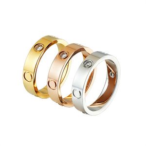 Anillo de diamantes de oro para mujeres, hombres, anillos de banda de diseñador, joyería de moda, clásico, unisex, anillo de compromiso de boda de acero inoxidable chapado en oro de 18 quilates, anillos de uñas, regalo femenino