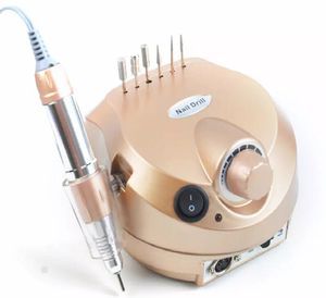 Máquina perforadora de uñas eléctrica dorada, equipo de manicura de 35000RPM, Kit de manicura, broca para lima de uñas, envío gratis