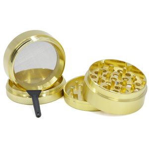 Molinillo de oro 40 mm 50 mm Molinillo de tabaco de hierbas 4 capas Molinillos de metal de aleación de zinc Fumar cigarrillo Trituradora de hierbas Molinillos de pimienta DHL gratis