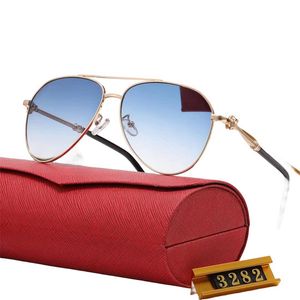 Gold Leopard Luxury Man Sunglasses Carti gafas de moda para mujer gafas de sol polarizadas anti luz azul revestimiento de lente UV marco de metal tornillo piloto diseñador gafas de sol para hombre