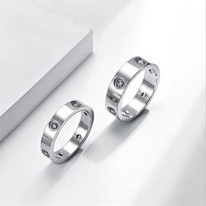 Diseño de anillo de amor de oro para hombres ama titanio acero diamante lujo para hombre diseñador anillos de plata mujeres diseños joyería de moda para mujer 282H