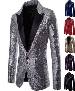 Gold Men Show Coat Men039S Sequins Shiny Suit Jacket Blazer One Button Tuxedo For Party Wedding Banquet Prom X06157431734