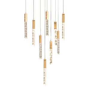 Lampe suspendue en or moderne en cristal, éclairage d'intérieur, nouveau design led personnalisé, loft, escalier, luminaire en spirale, créatif