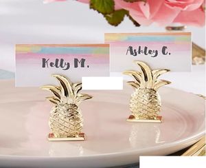 Porte-cartes de Table en forme d'ananas doré, support de Menu avec nom et numéro pour cadeaux de mariage, décoration de fête