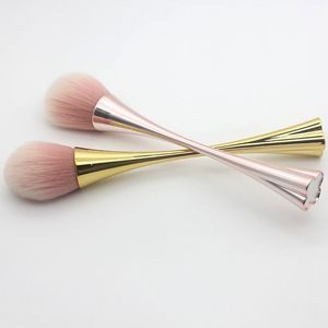 Pennello Power Pink Gold per trucco Fard monouso da viaggio singolo Pennello per trucco Strumento professionale per cosmetici di bellezza Qpobq