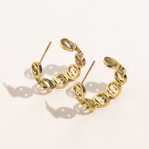 Boucles d'oreilles de créateur plaquées or, lettre de marque, chaîne géométrique, accessoires de bijoux pour femmes, 20 styles