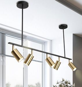 Pantalla chapada en oro, foco Led, lámpara colgante, diseño moderno, punto colgante para comedor, luminaria de suspensión de Metal dorado MYY