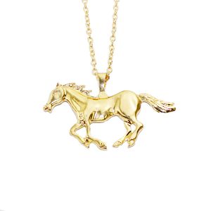 Lindos collares colgantes de la declaración de caballos plateados de oro de oro con cadena para mujeres Decoración del club de fiesta