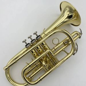 Cornet professionnel doré b-key importé en laiton plaqué or de qualité professionnelle, corne de trompette, instrument de jazz