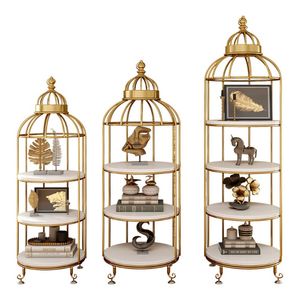 Cage à oiseaux dorée, support à fleurs, décoration de mariage, support de rangement en fer du sol au plafond pour salon